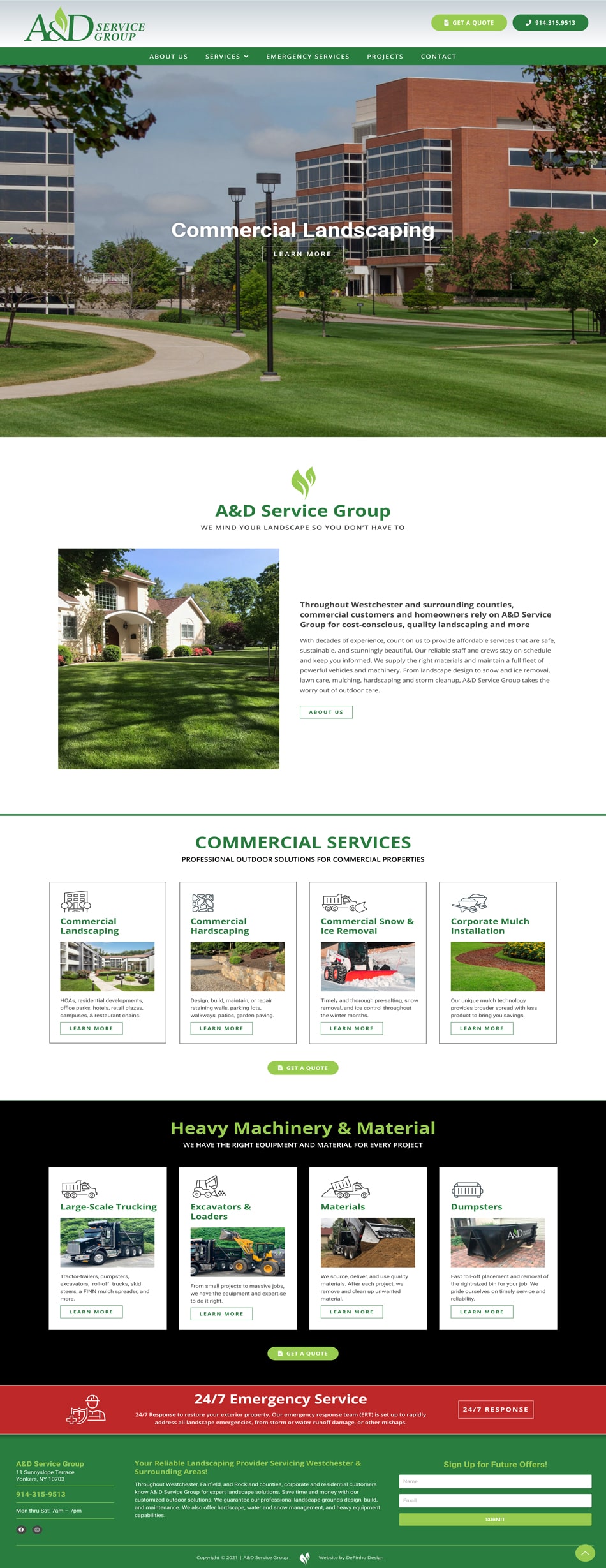 Commercial landscaping services and information