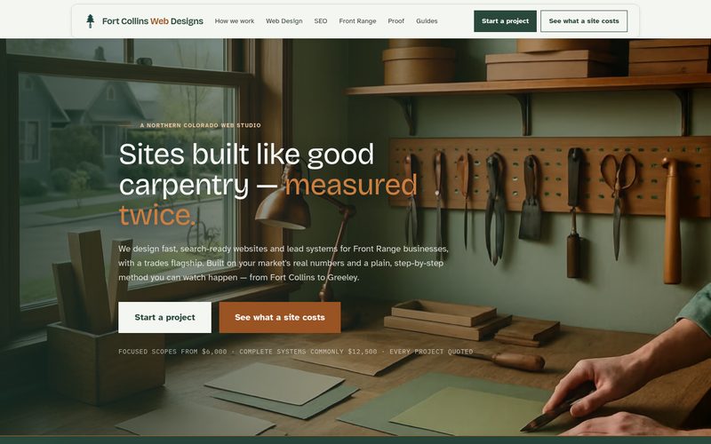 Fort Collins Web Designs homepage