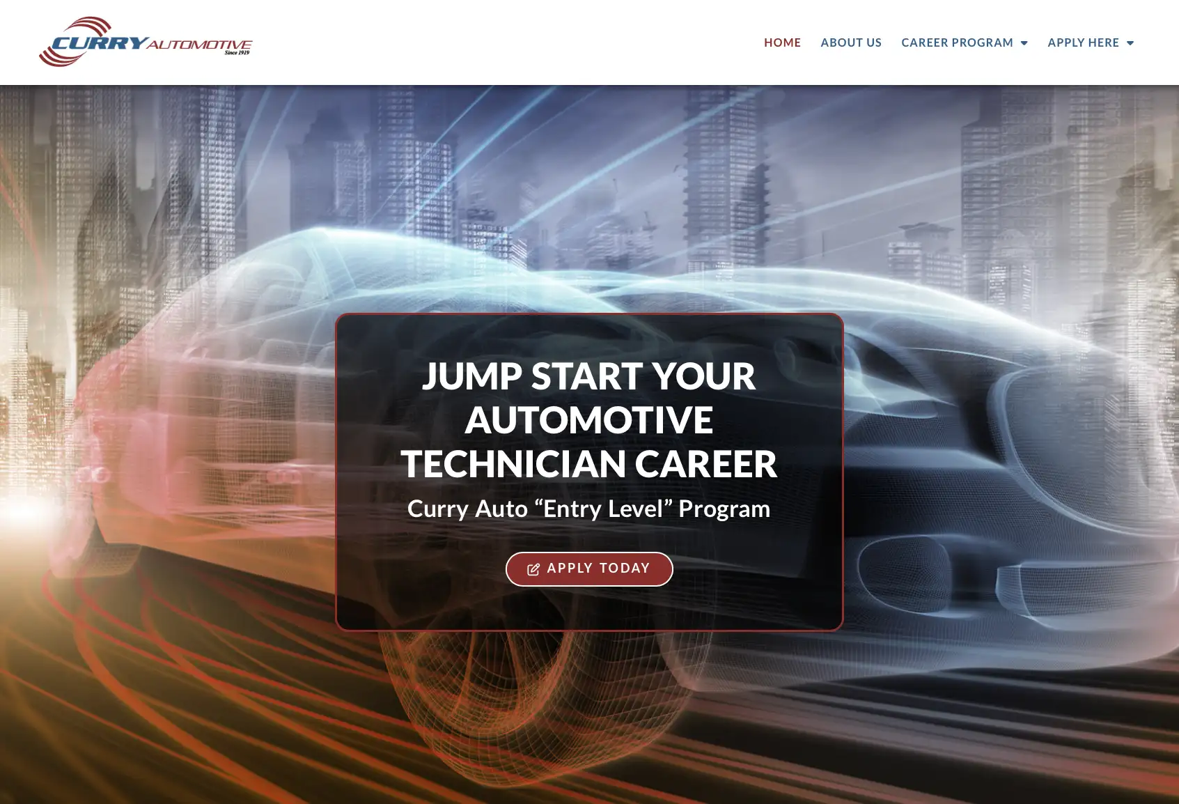 CURRY AUTOMOTIVE TECHNICIAN CAREER website by DePinho Design