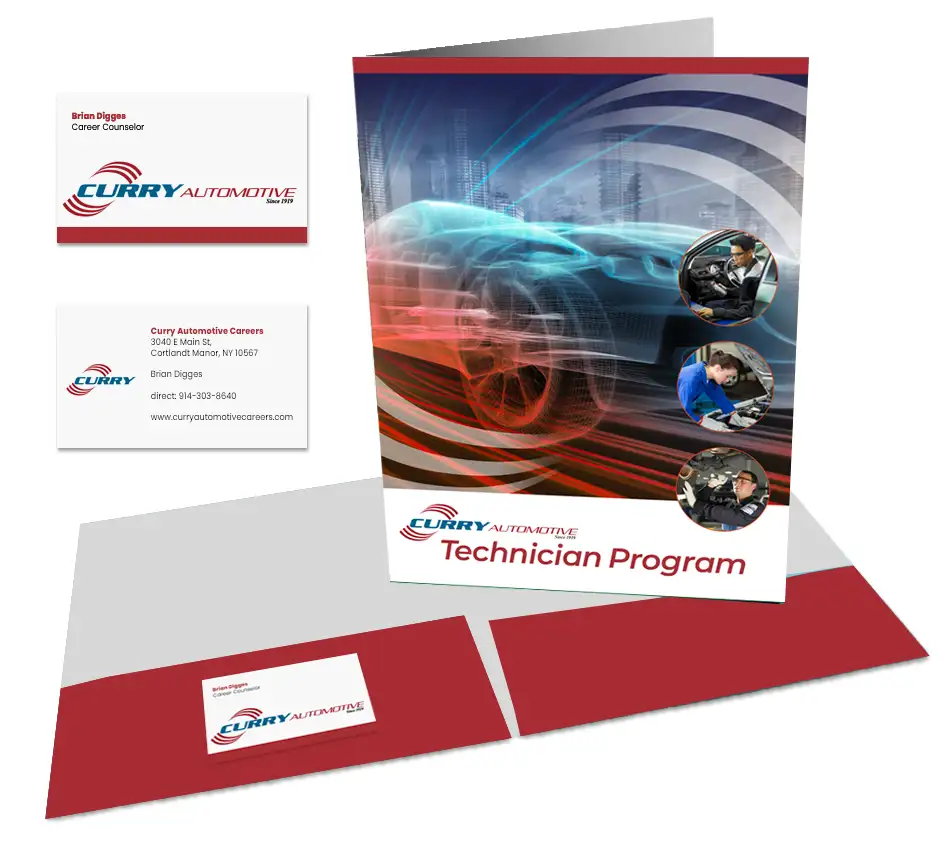 CURRY AUTOMOTIVE TECHNICIAN CAREER pocket folder by DePinho Design